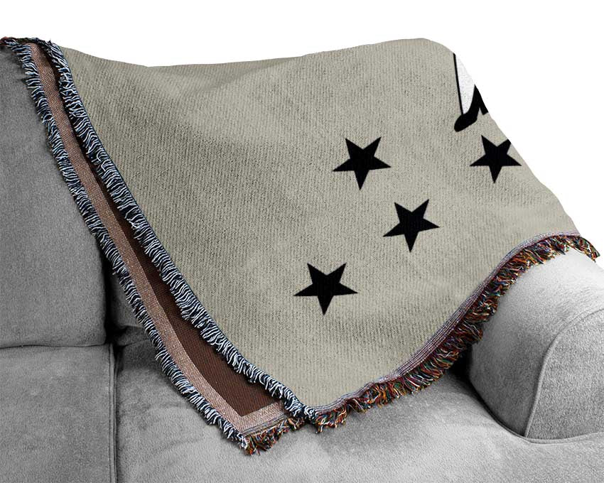 Girls Room Quote Betty Boop Your Name Stars Grey Woven Blanket