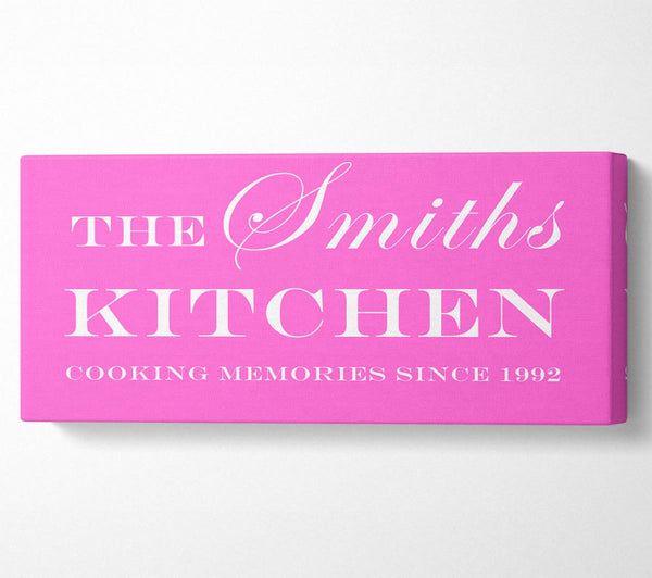 Kitchen Quote Your Family Name And Date Kitchen Vivid Pink
