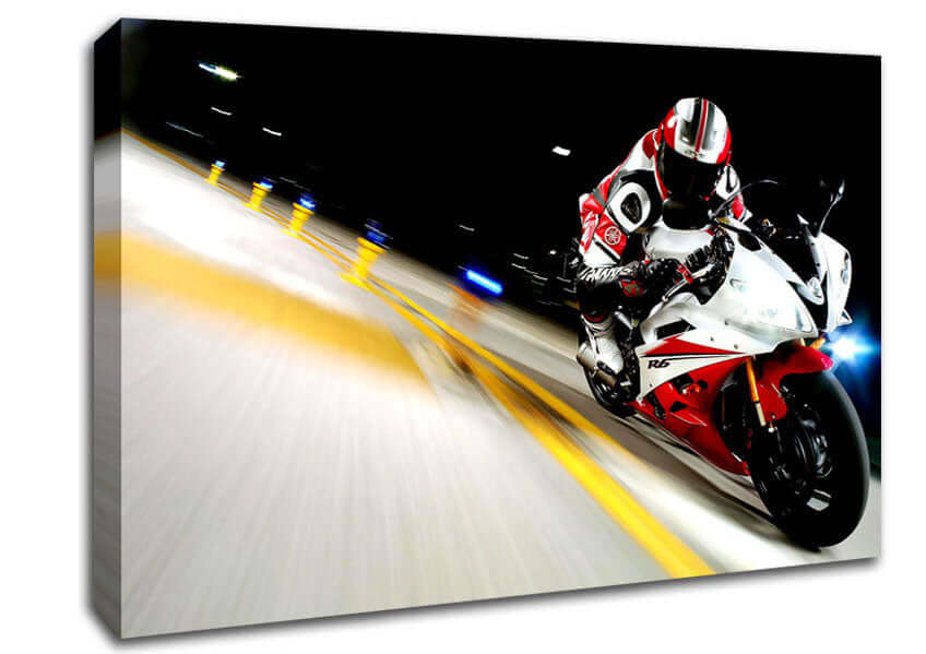  A Canvas Print of 2007 Yamaha Yzfr6 Race Canvas Art