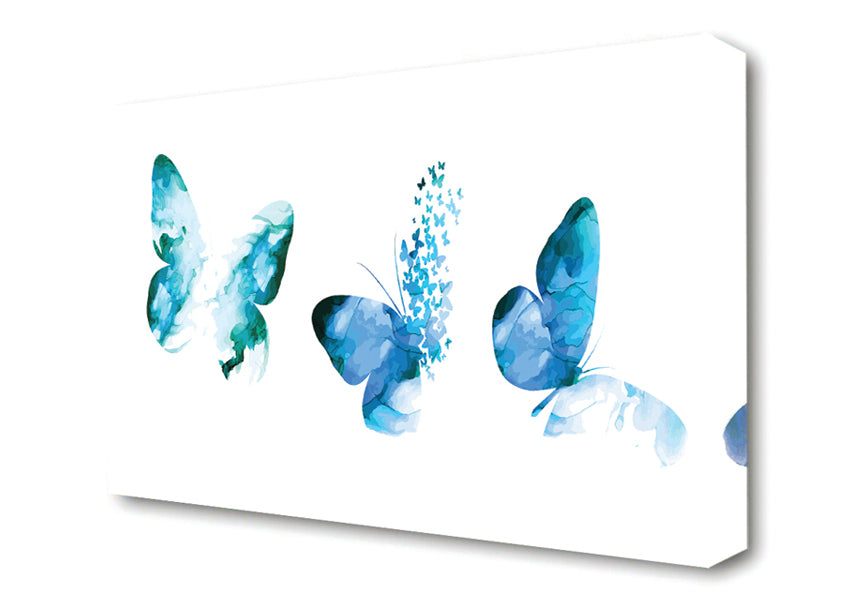  A Canvas Print of A Trio Of Blue Butterflies Canvas Print