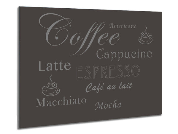 Kitchen Quote Coffee Delight Chocolate Metal Print