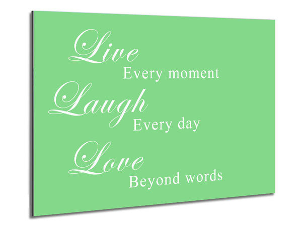 Love Quote Live Laugh Love Green Metal Print