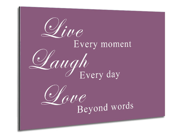 Love Quote Live Laugh Love Dusty Pink Metal Print