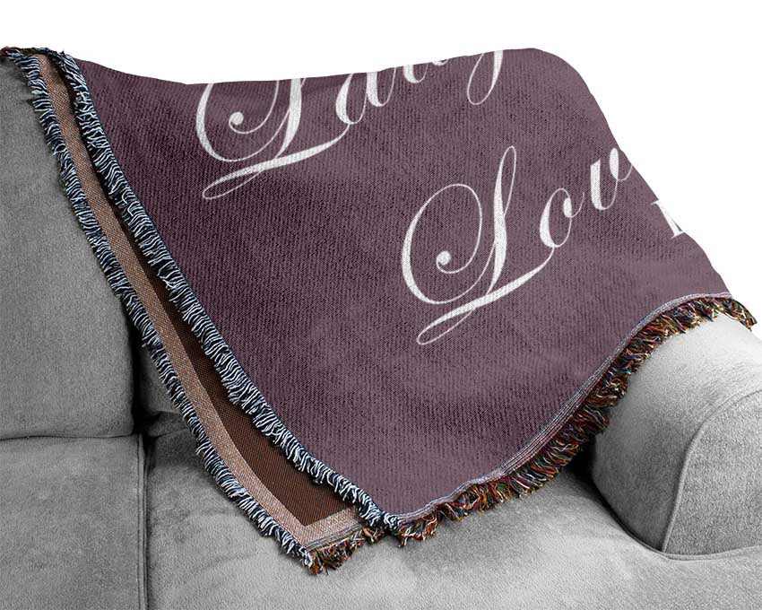 Love Quote Live Laugh Love Dusty Pink Woven Blanket