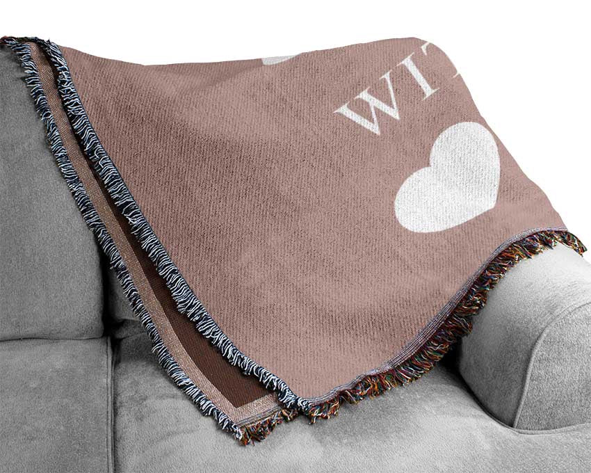 Kitchen Quote This Kitchen Is Seasoned With Love Vivid Pink Woven Blanket