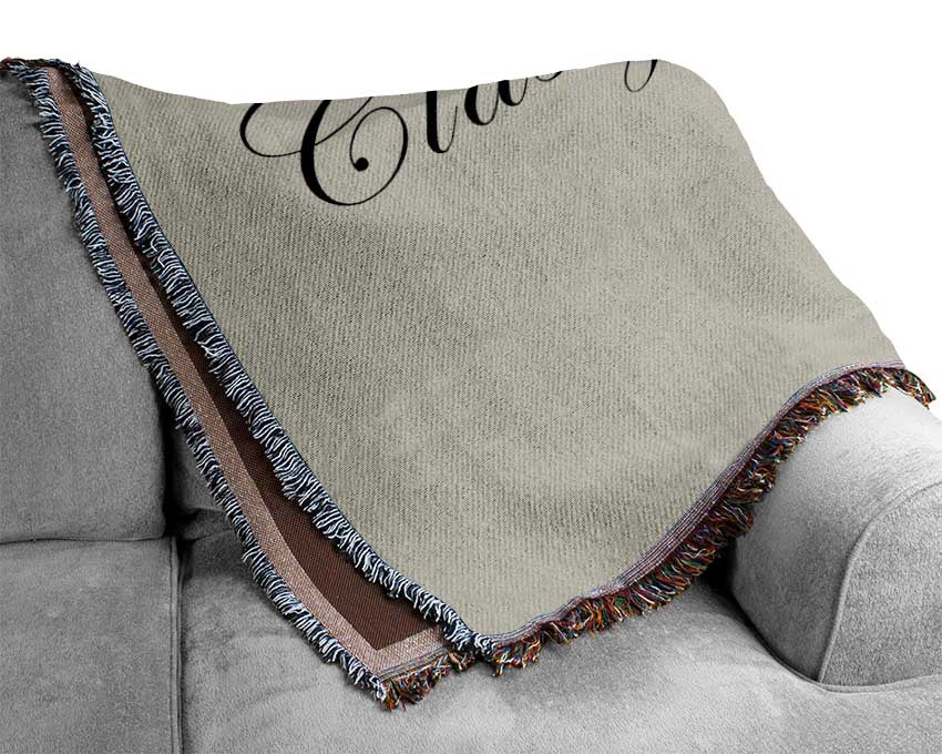 Girls Room Quote Classy n Fabulous Grey Woven Blanket