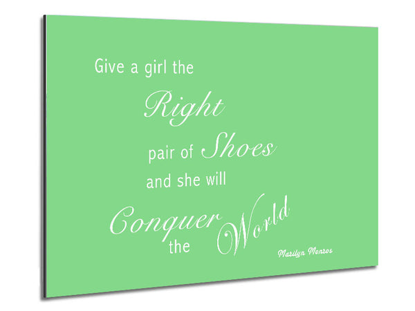 The Right Pair Of Shoes Marilyn Monroe Green Metal Print