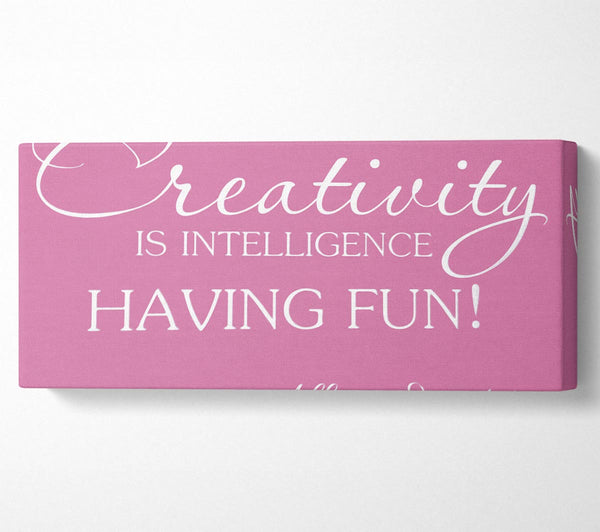 Motivational Quote Albert Einstein Creativity Is Intelligence Pink
