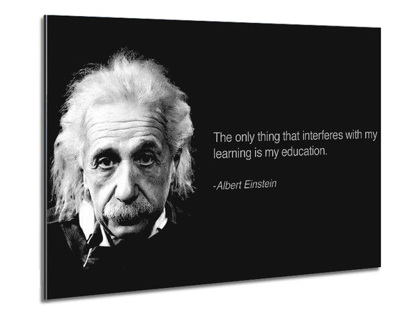 Motivational Quote Albert Einstein Education Metal Print