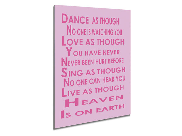 Home Quote Heaven Is On Earth Pink Metal Print