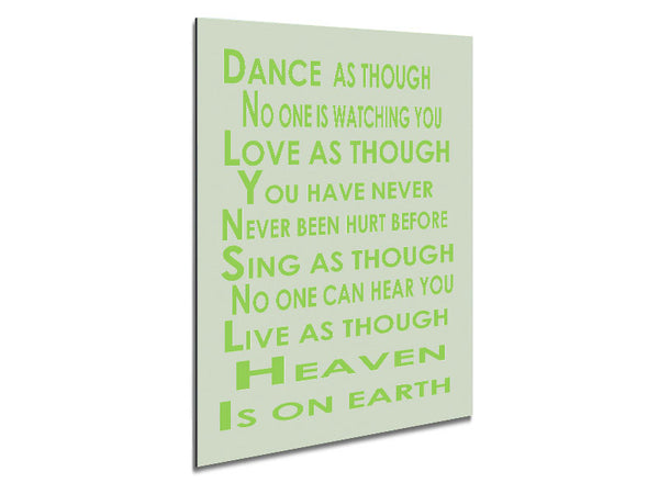 Home Quote Heaven Is On Earth Lime Green Metal Print