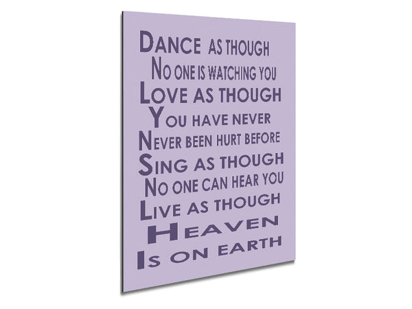 Home Quote Heaven Is On Earth Lilac Metal Print
