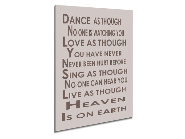 Home Quote Heaven Is On Earth Beige Metal Print