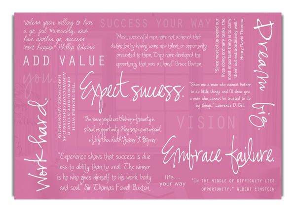 Work Hard Dream Big Expect Success Pink