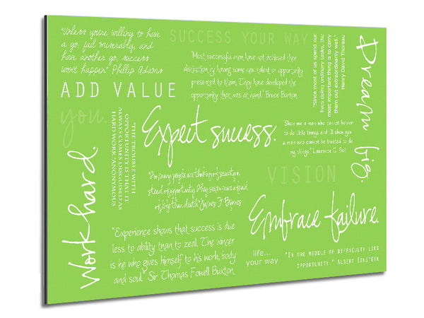 Work Hard Dream Big Expect Success Lime Green Metal Print