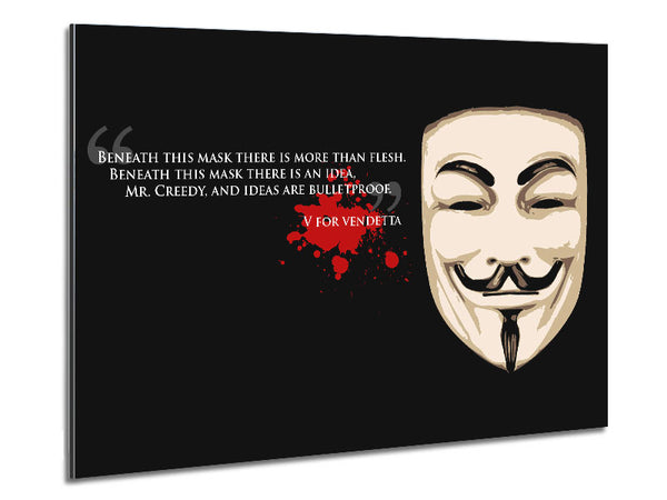 Motivational Quote V For Vendetta Metal Print