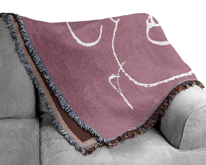 Pretty Lady Sketch Pink Woven Blanket
