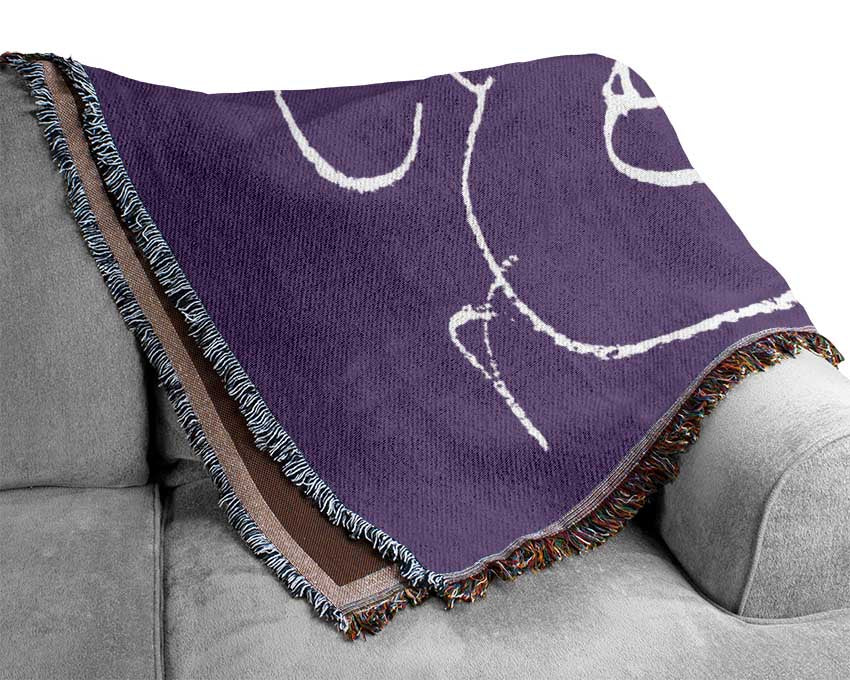 Pretty Lady Sketch Lilac Woven Blanket