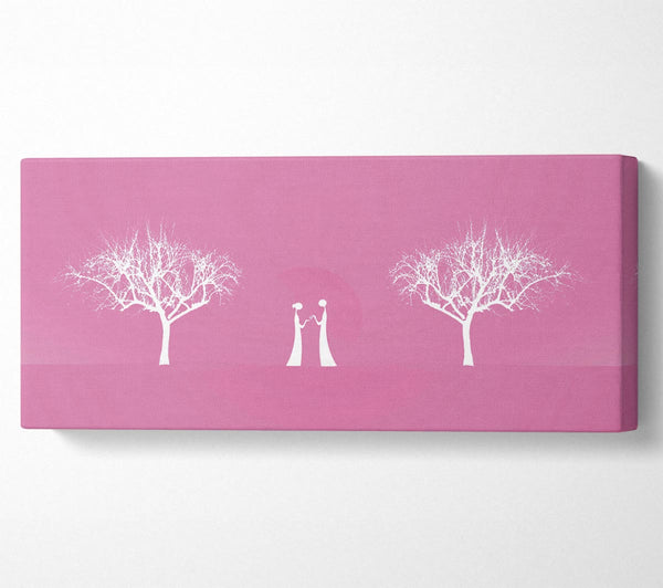 Love Between The Trees And Moon Pink