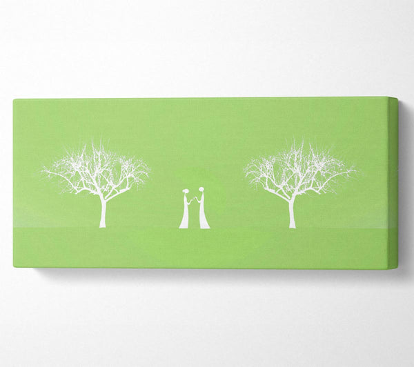 Love Between The Trees And Moon Lime Green