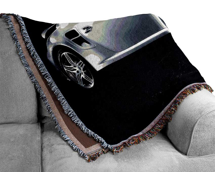 Porsche 911 Silver Beauty Woven Blanket