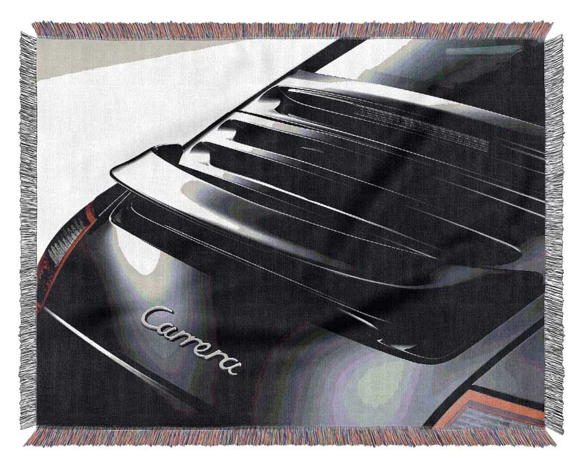 Porsche 911 Rear Black Woven Blanket