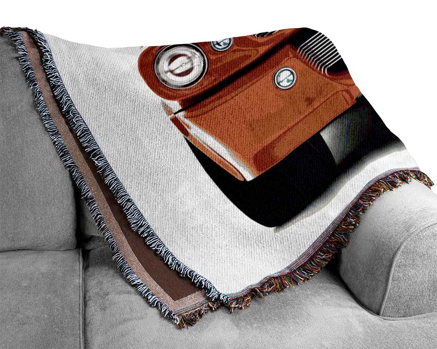 Mustang Red Front Grill Woven Blanket