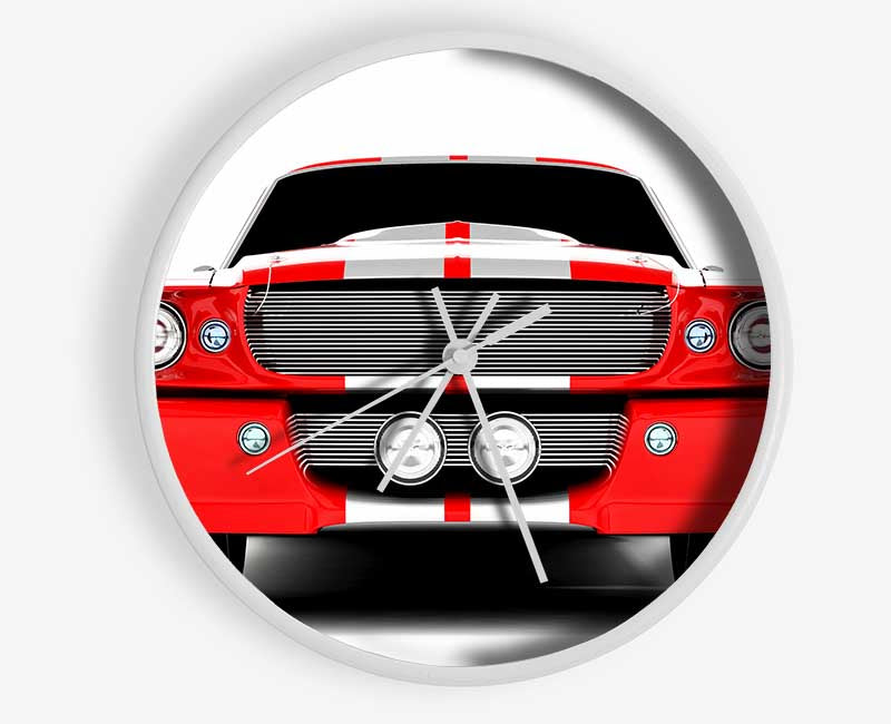 Mustang Red Front Grill Clock - Wallart-Direct UK