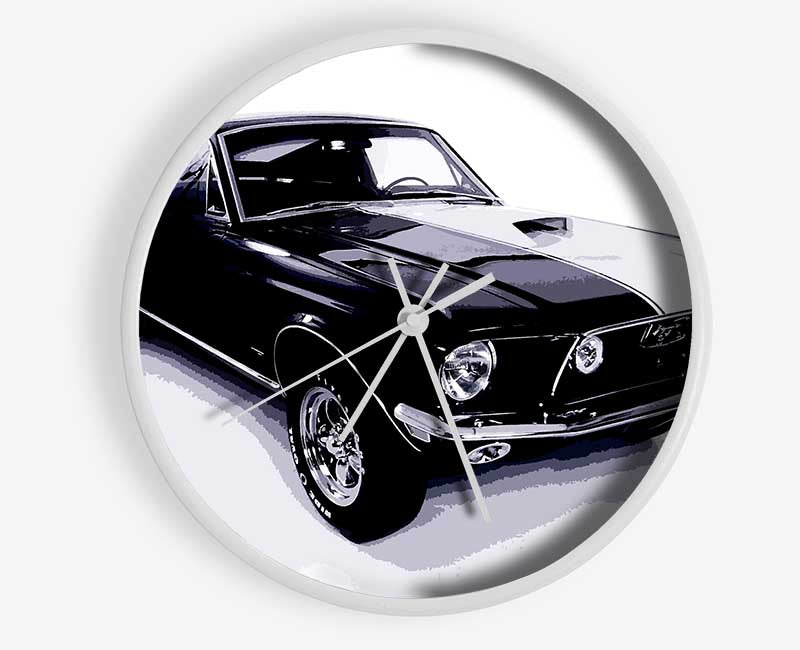 Mustang 67 B n W Clock - Wallart-Direct UK