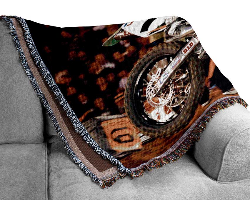 Motorcross James Stewart (Bubba) Woven Blanket