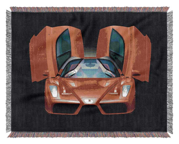 Lamborghini Bat Winged Doors Red Woven Blanket