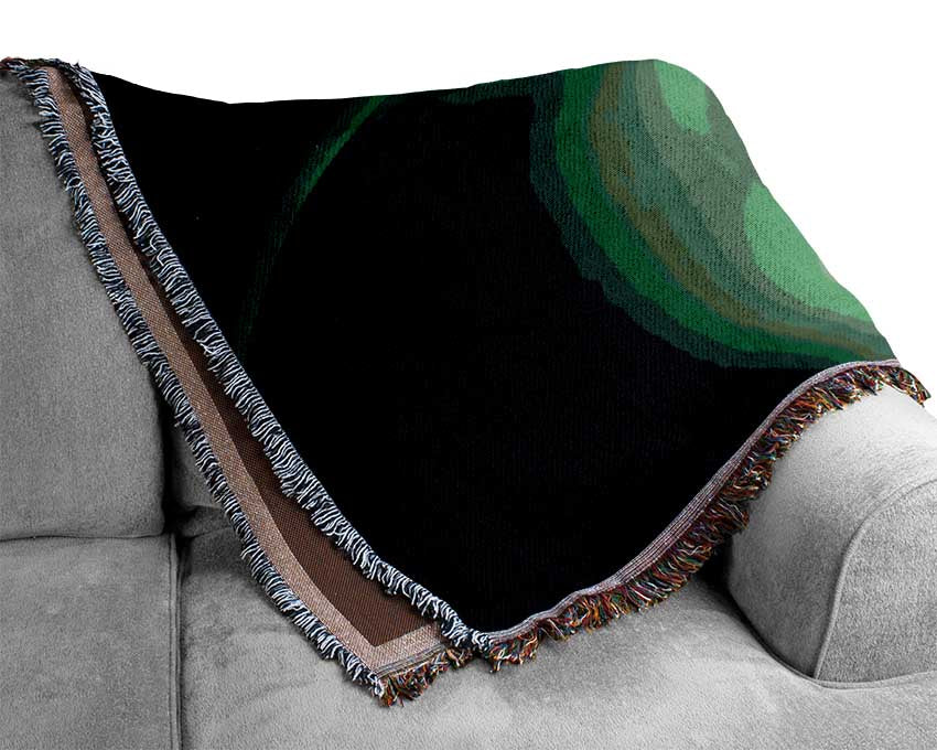 Green Planets Woven Blanket