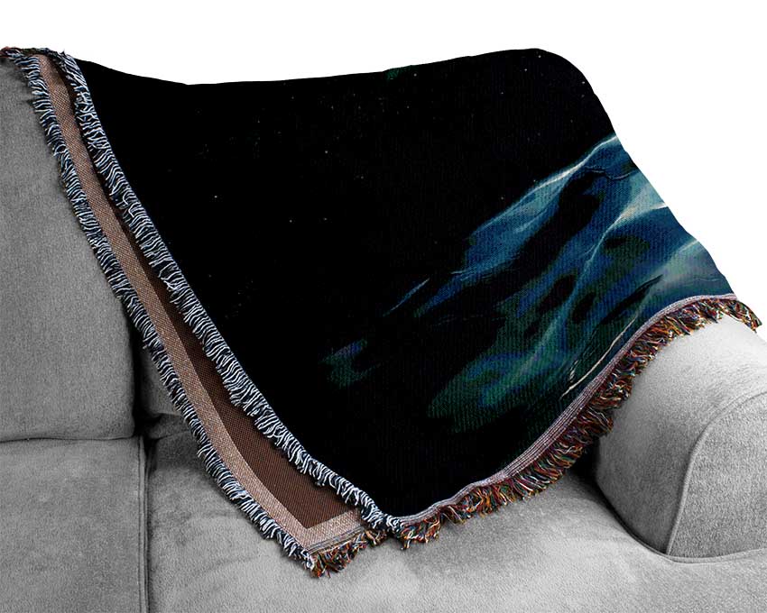 Green Star Planet Woven Blanket