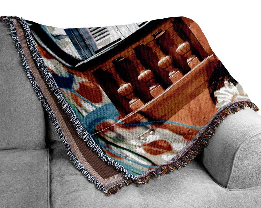 Graffiti Mexican Man Woven Blanket