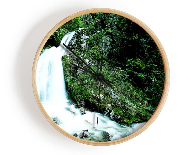 Mountain Waterfall Gush Clock - Wallart-Direct UK
