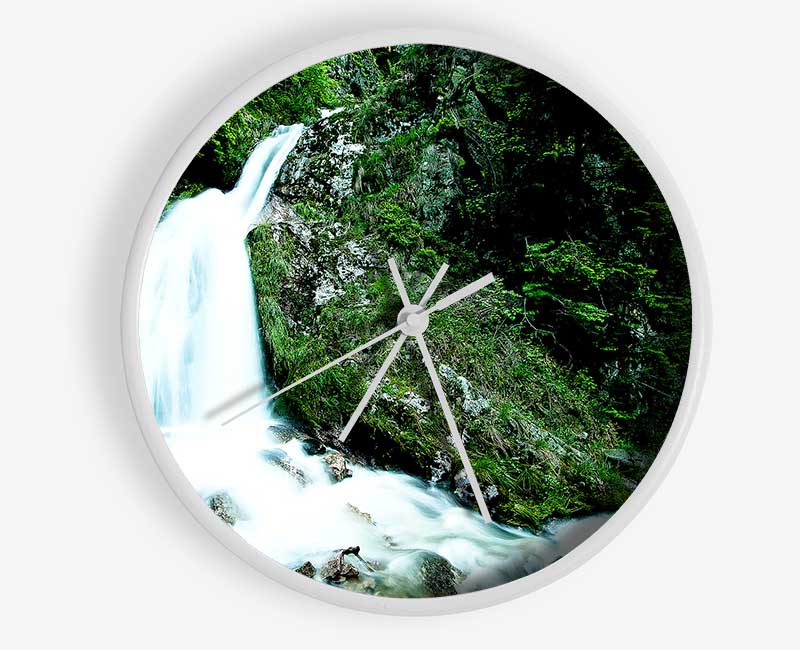Mountain Waterfall Gush Clock - Wallart-Direct UK