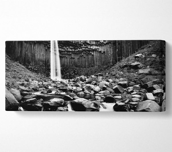 Waterfall Valley Rocks B n W