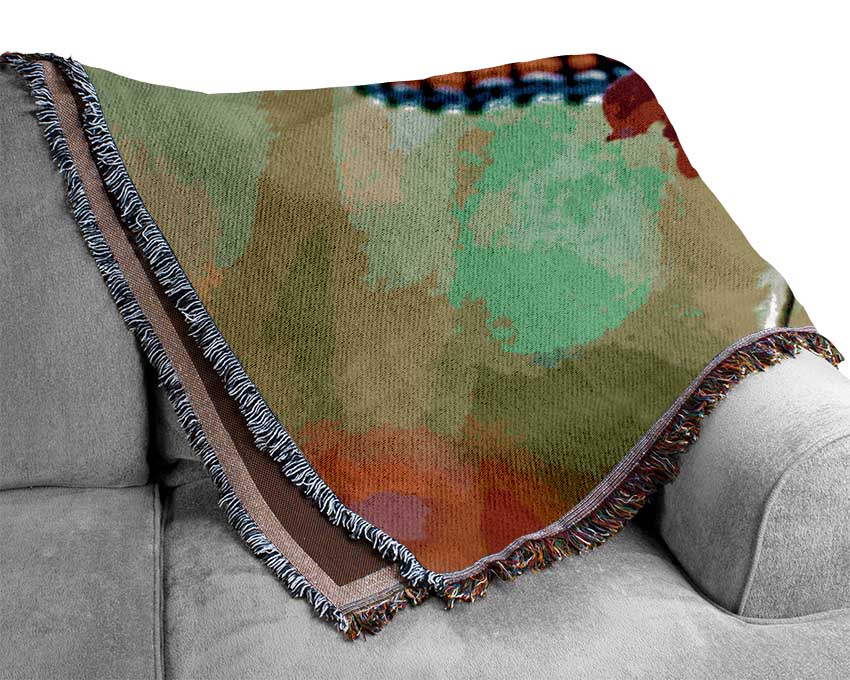 Colourful Butterfly Flower Woven Blanket