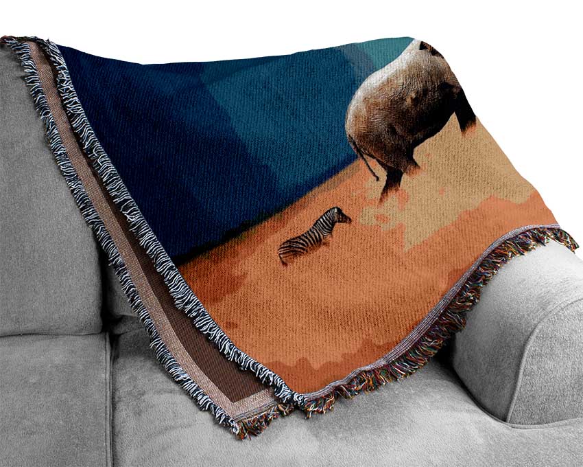 Elephant Safari Woven Blanket