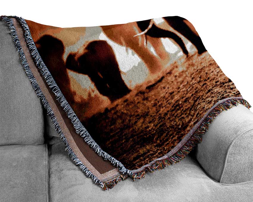 Elephant Stampede Woven Blanket