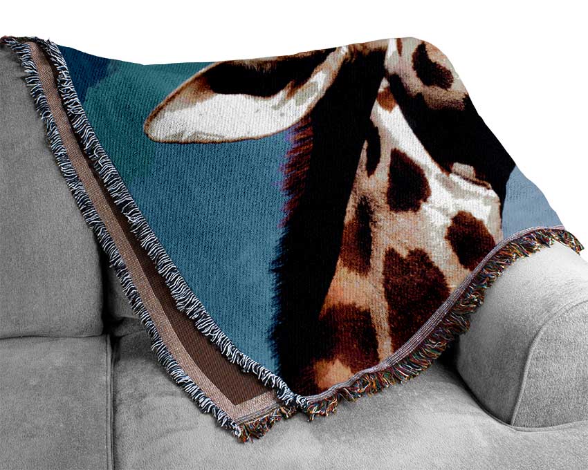Giraffe Head Woven Blanket