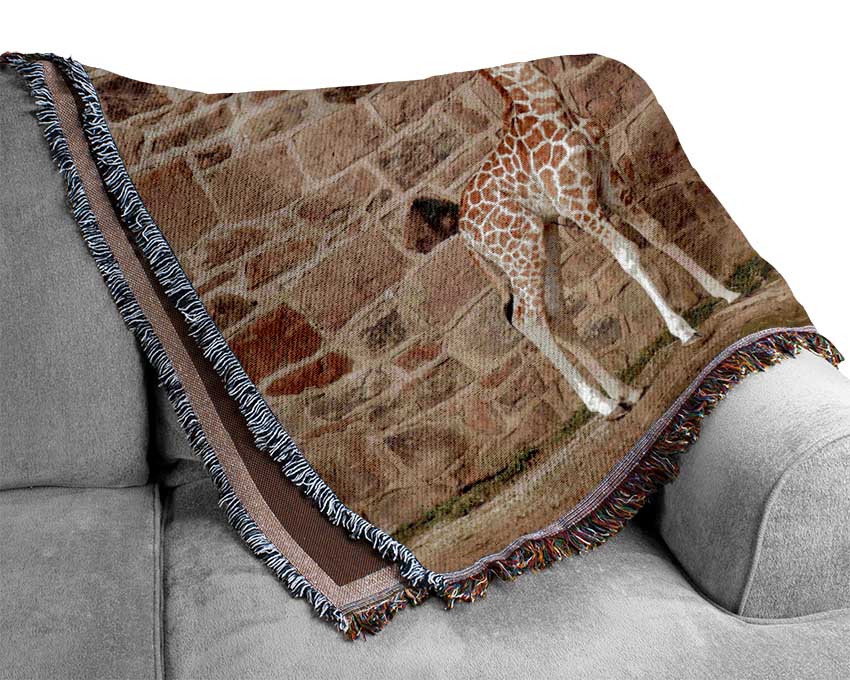 Giraffe Motherly Love Woven Blanket