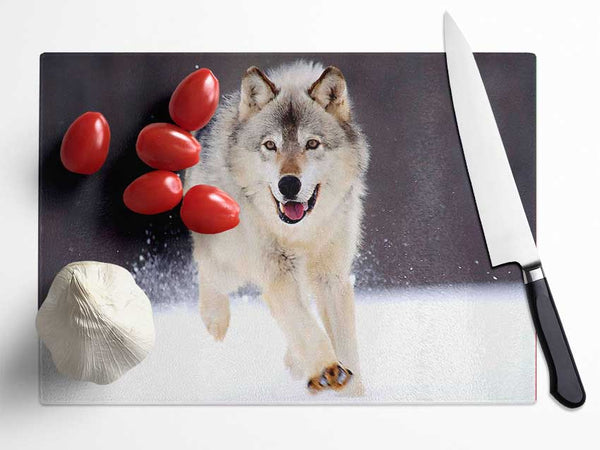 Gray Wolf Minnesota Glass Chopping Board