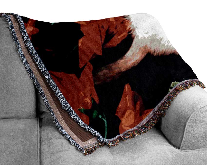 Kitten Roses Woven Blanket