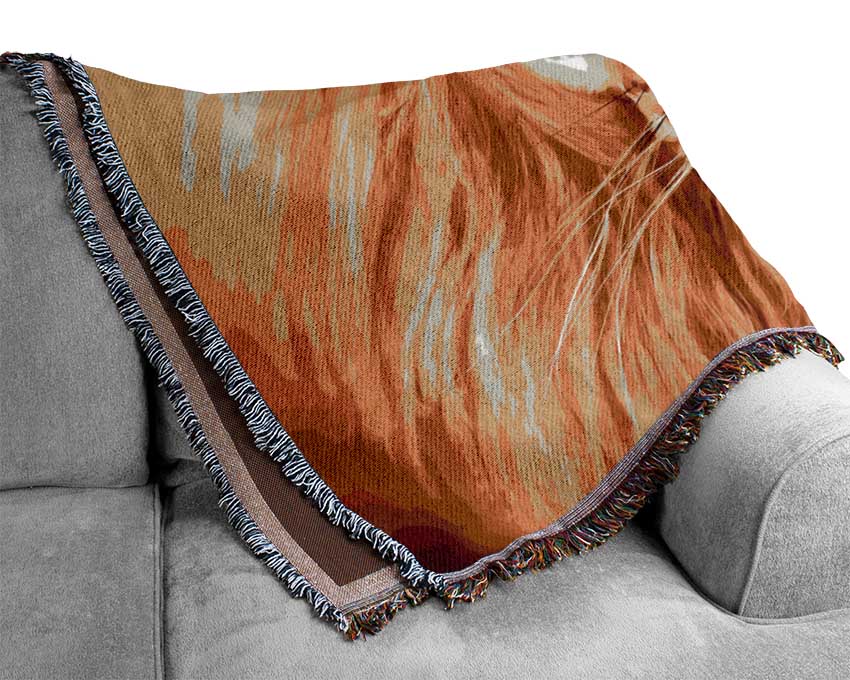 Lion Head Woven Blanket