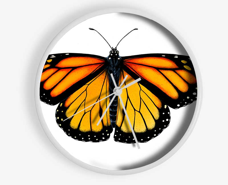 Orange Butterfly Wings Clock - Wallart-Direct UK