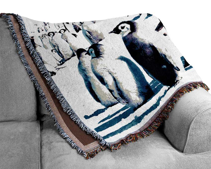 Penguin Meeting Place Woven Blanket