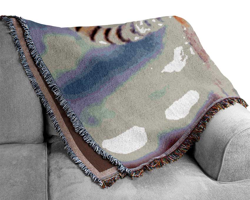 Running Snow Tiger Woven Blanket