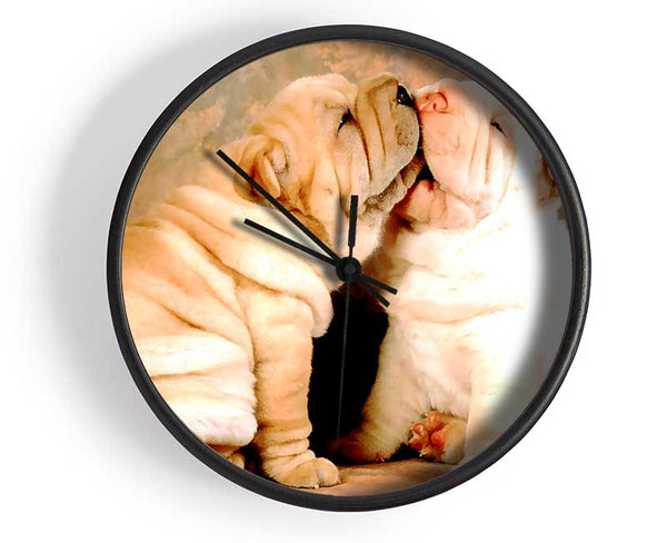 Shar Pei Puppies Clock - Wallart-Direct UK