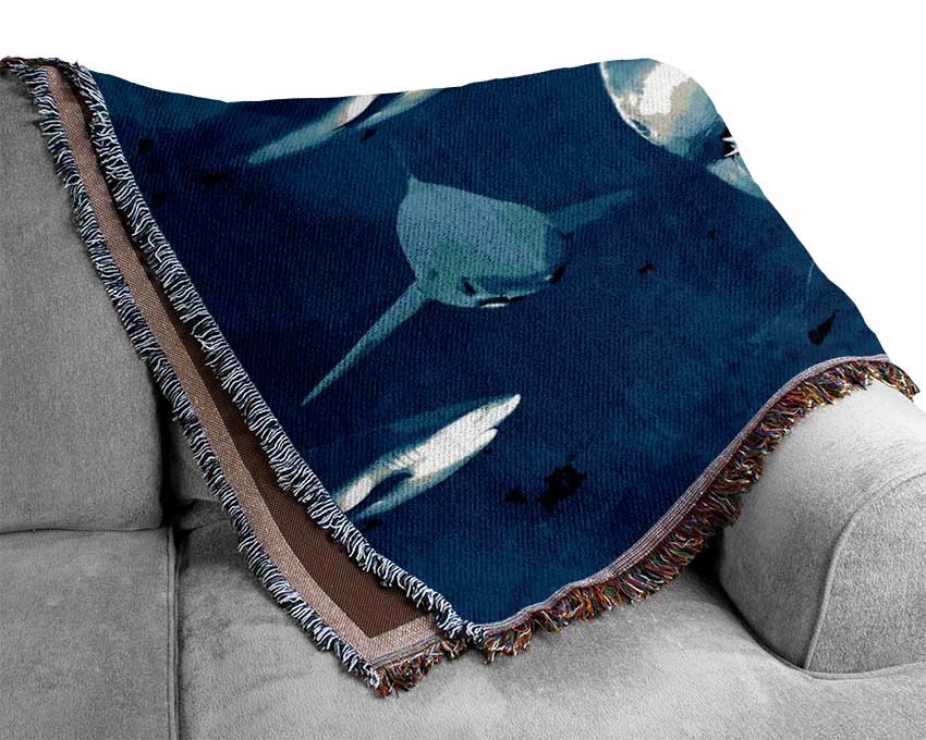 Sharks Ocean Woven Blanket